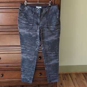 LOFT Charcoal Camouflage Cargo Pants